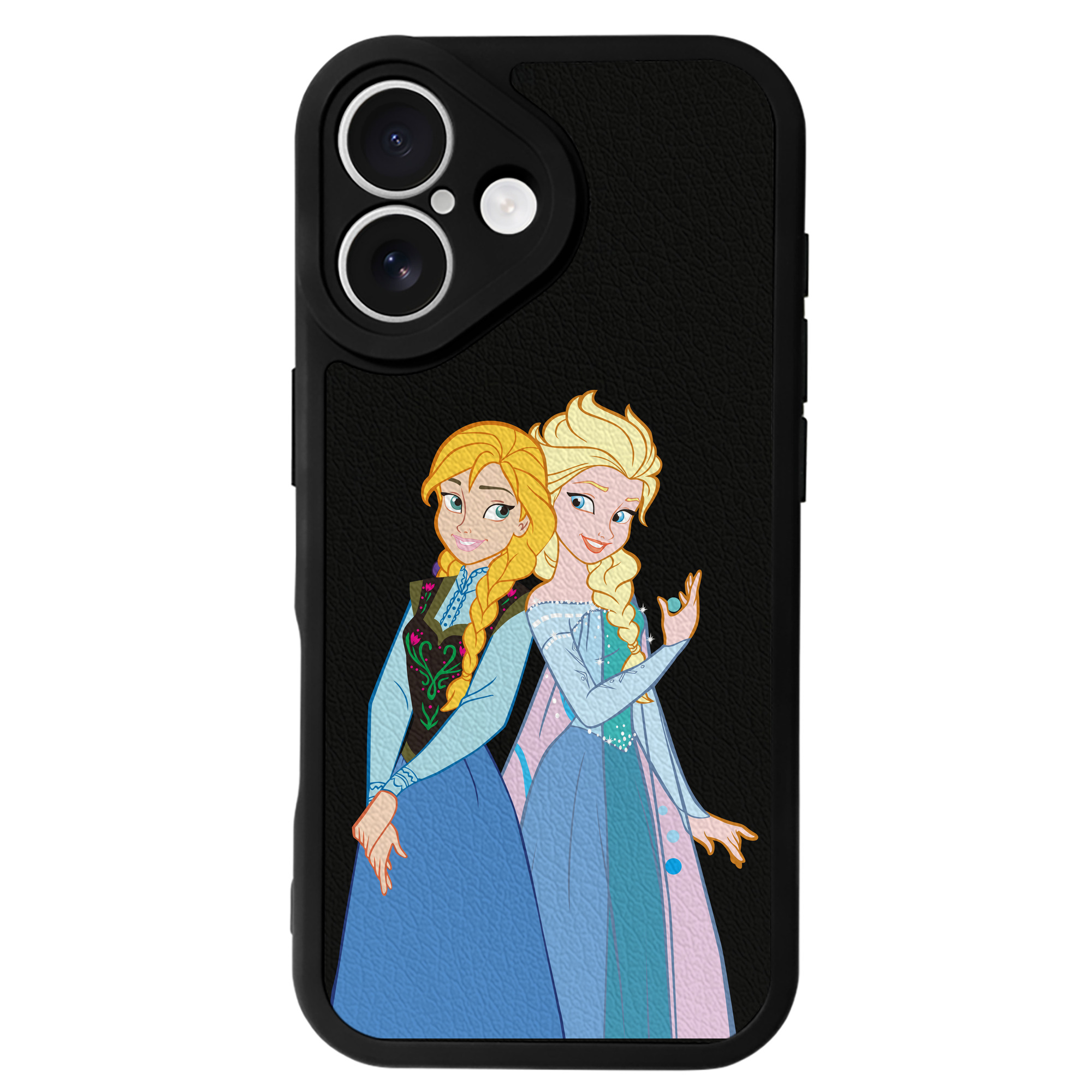 （画像用） アナと雪の女王 アンナ エルサ Frozen Anna Elsa 【iPhone 16シリーズ対応】シリコンスマホケース（レザー調） 材質：シリコン